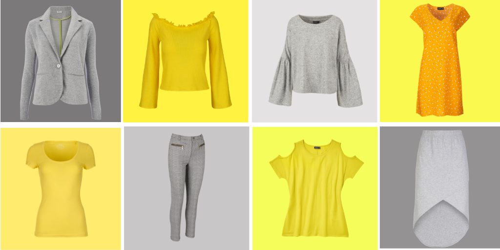 Fokus na kolor: żółto–szare stylizacje